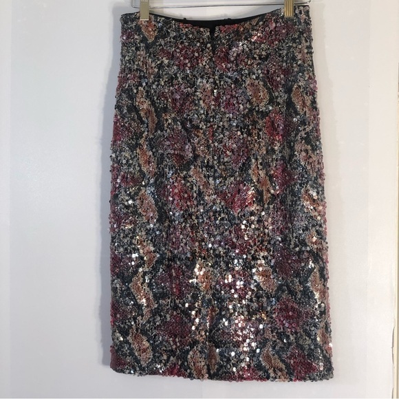 Nicole Miller Carter Snake Sequin Pencil Skirt - Picture 4 of 8